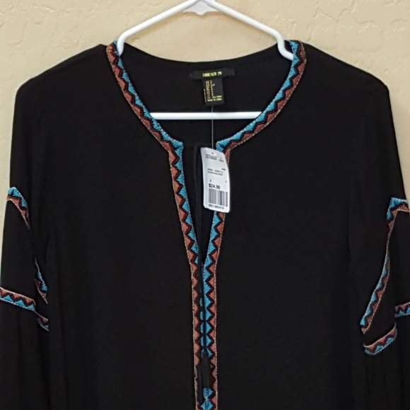 FOREVER 21 Black Rust Teal Tunic Dress - Picture 7 of 8